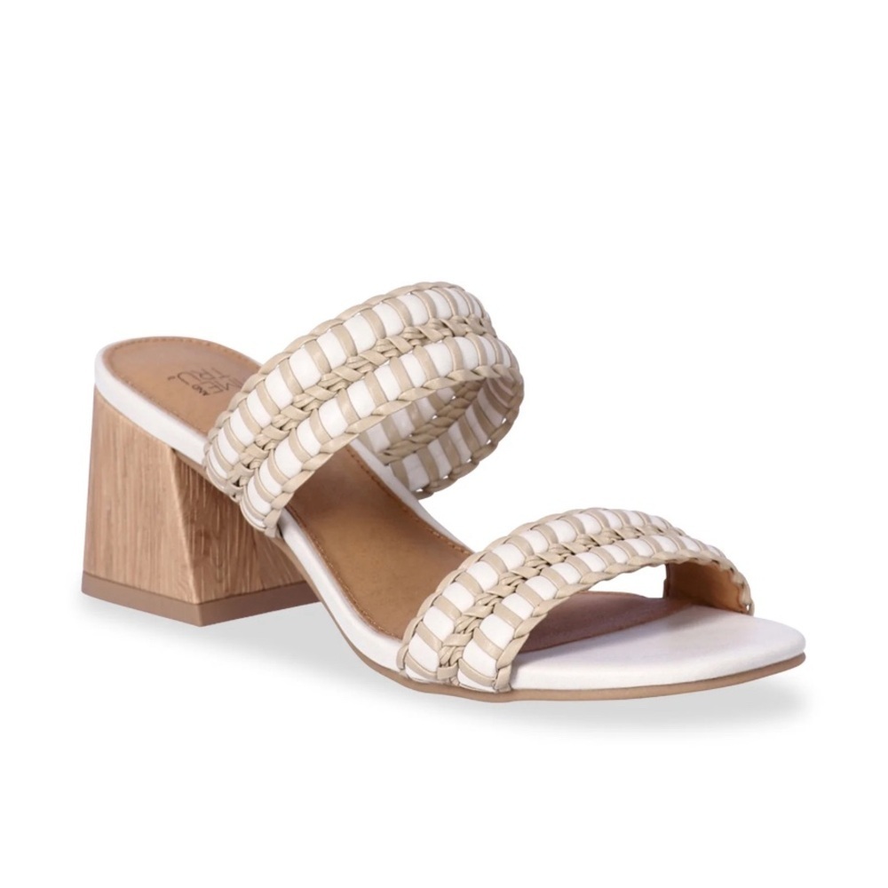 Women's Woven Double Band Sandals with Heel. Size 8. New!